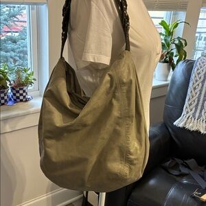 Tano Olive Hobo Bag with Braided Strap